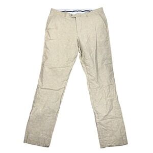 Joseph Abboud JOE JOE Mens 36/34 Linen Cotton Blend Pants Beige Tan M300654